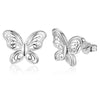 925 Sterling Silver Pretty butterfly studs Earrings for Women wedding party Jewelry Christmas Gifts