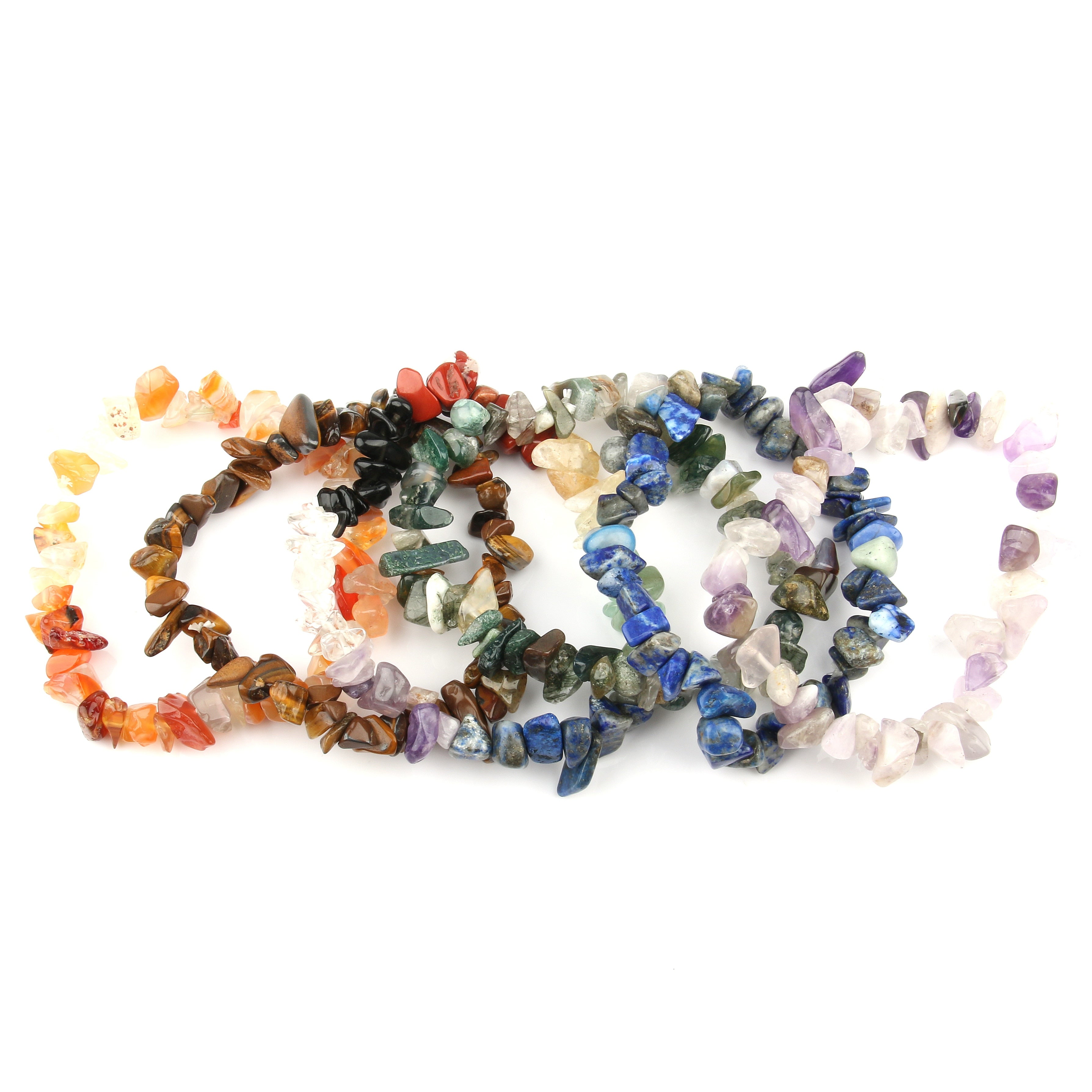 Irregular Natural Crystals Chakras Stone Bracelet Beads Chips Jewelry Bracelets Yellow Crystals Clear Crystals Aquamarines