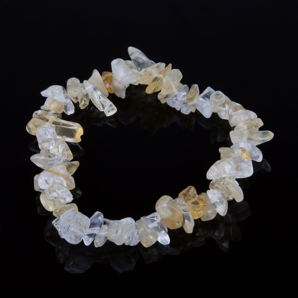 Irregular Natural Crystals Chakras Stone Bracelet Beads Chips Jewelry Bracelets Yellow Crystals Clear Crystals Aquamarines