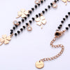 Multi Lucky Clover Charms Beaded Necklace For Women Four Leaf Stainless Steel Lover Choker Pendants Necklace Jewelry