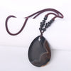 Hot Natural Stone Vintage Men Bijoux Bohemia Crystal Heart Opal agate amber obsidian Pendant Necklaces Women Jewelry Reiki Gift