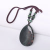 Hot Natural Stone Vintage Men Bijoux Bohemia Crystal Heart Opal agate amber obsidian Pendant Necklaces Women Jewelry Reiki Gift