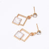 Hot New Fashion Hollow Geometric Quadrilateral Dangling Long Statement Drop Earrings For Women Crystal Jewelry Wholesale 2020