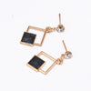 Hot New Fashion Hollow Geometric Quadrilateral Dangling Long Statement Drop Earrings For Women Crystal Jewelry Wholesale 2020