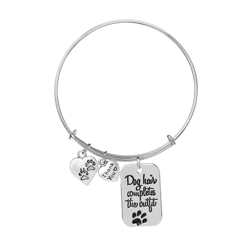 Hot Paws Bangle Dog Footprints Heart Bracelet For Love Women Wedding Bracelets Bride Charm Party Friend Jewelry Dog Footprint