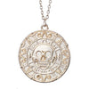 Pirates Of The Caribbean Necklace Jack Sparrow Aztec Coin Medallion Vintage Gold Bronze Keychain Silve Pendant