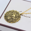 Pirates Of The Caribbean Necklace Jack Sparrow Aztec Coin Medallion Vintage Gold Bronze Silve Pendant