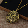 Pirates Of The Caribbean Necklace Jack Sparrow Aztec Coin Medallion Vintage Gold Bronze Silve Pendant