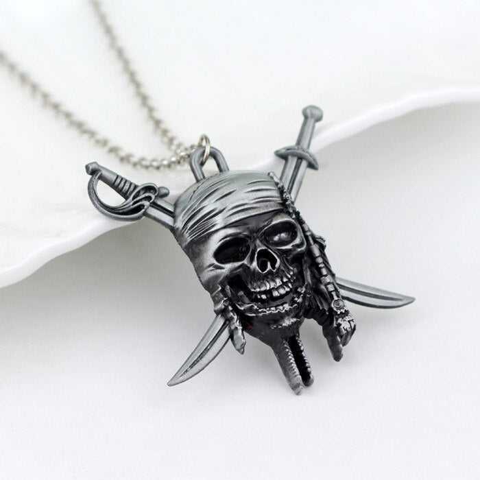 Pirates Of The Caribbean Necklace Jack Sparrow Aztec Coin Medallion Vintage Gold Bronze Silve Pendant