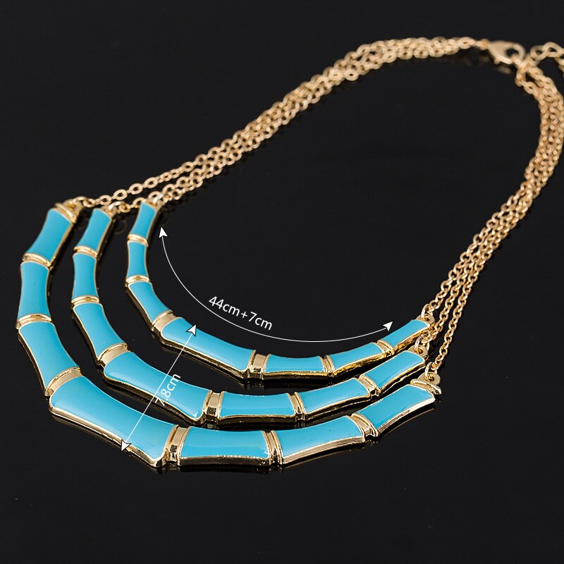 Popular Individual Design Black Enamel Elegant Gold Color Chain Alloy Collar Necklace For Women  Bijoux #N078