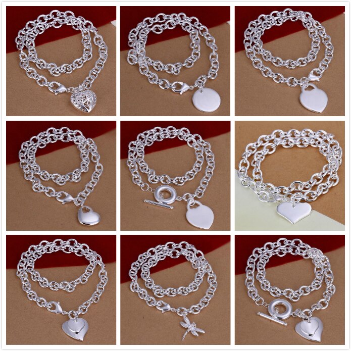 Popular brands 925 Stamped Silver Pretty heart dragonfly pendant Necklaces for woman party wedding Jewelry gifts