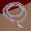 Popular brands 925 Stamped Silver Pretty heart dragonfly pendant Necklaces for woman party wedding Jewelry gifts
