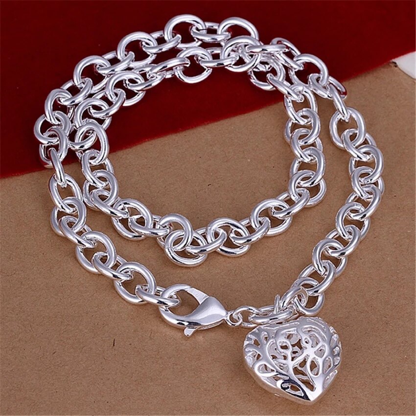 Popular brands 925 Stamped Silver Pretty heart dragonfly pendant Necklaces for woman party wedding Jewelry gifts