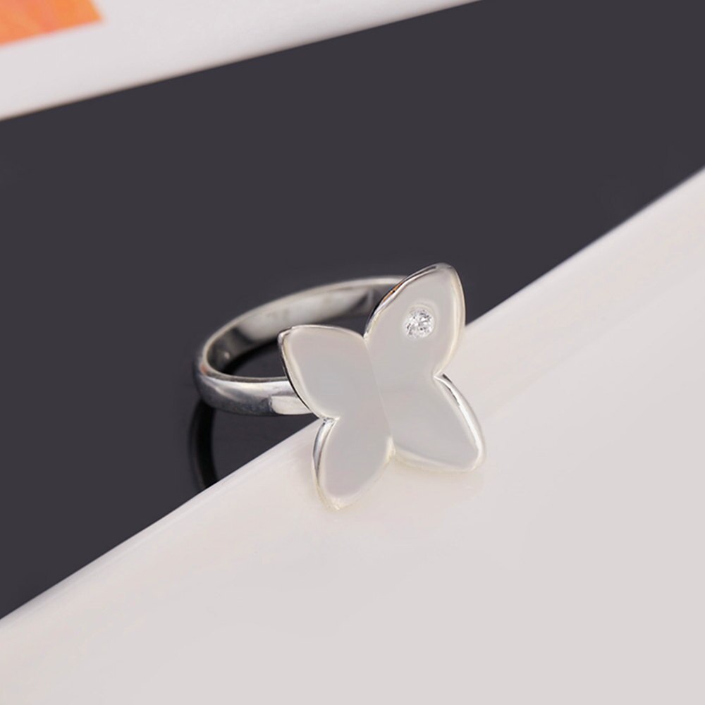 Popular brands 925 Sterling Silver crystal butterfly stud earrings rings Jewelry sets for women Party Christmas gift