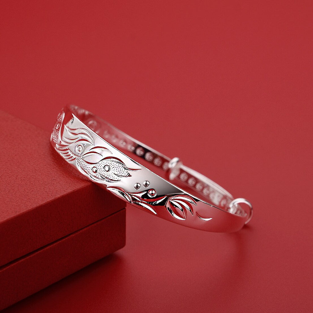 Popular brands 999 sterling silver charms Noble Phoenix bracelets Bangles for women party wedding jewelry fine gifts