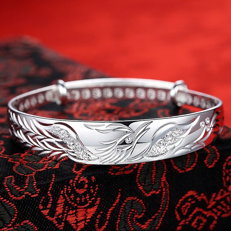 Popular brands 999 sterling silver charms Noble Phoenix bracelets Bangles for women party wedding jewelry fine gifts