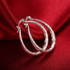 Pretty 3CM Circle Oval fish pattern 925 Sterling Silver hoop Earrings for Women party wedding Jewelry Christmas Gift