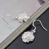 Pretty 925 Sterling Silver Romantic Rose flower Earrings for Women Holiday gifts classic party wedding Jewelry