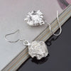Pretty 925 Sterling Silver Romantic Rose flower Earrings for Women Holiday gifts classic party wedding Jewelry