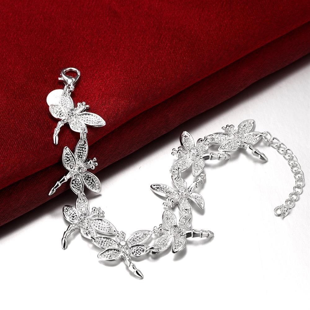 Pretty crystal Dragonfly 925 sterling silver Bracelets for woman Wedding party Holiday gift noble fine Jewelry