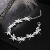 Pretty crystal Dragonfly 925 sterling silver Bracelets for woman Wedding party Holiday gift noble fine Jewelry