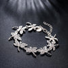 Pretty crystal Dragonfly 925 sterling silver Bracelets for woman Wedding party Holiday gift noble fine Jewelry