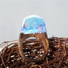 Hot Resin Magic Wooden Rings For Women Dream snow mountain strange scenery Ring Natural Landscape Wood Rectangle Jewelry Gifts