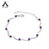 Hot Sale 100% 925 Sterling Silve High-quality Heart Bracelet For Women Purple AAA Zircon Jewelry Gift