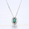 Hot Sale 100% 925 Sterling Silver Pendant Necklace Lucky Green Clear CZ Pendant Necklace Women Luxury Jewelry Wholesale