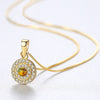 Hot Sale 100% 925 Sterling Silver Pendant Necklace Lucky Yellow OPAL Clear CZ Pendant Necklace Women Luxury Jewelry Wholesale