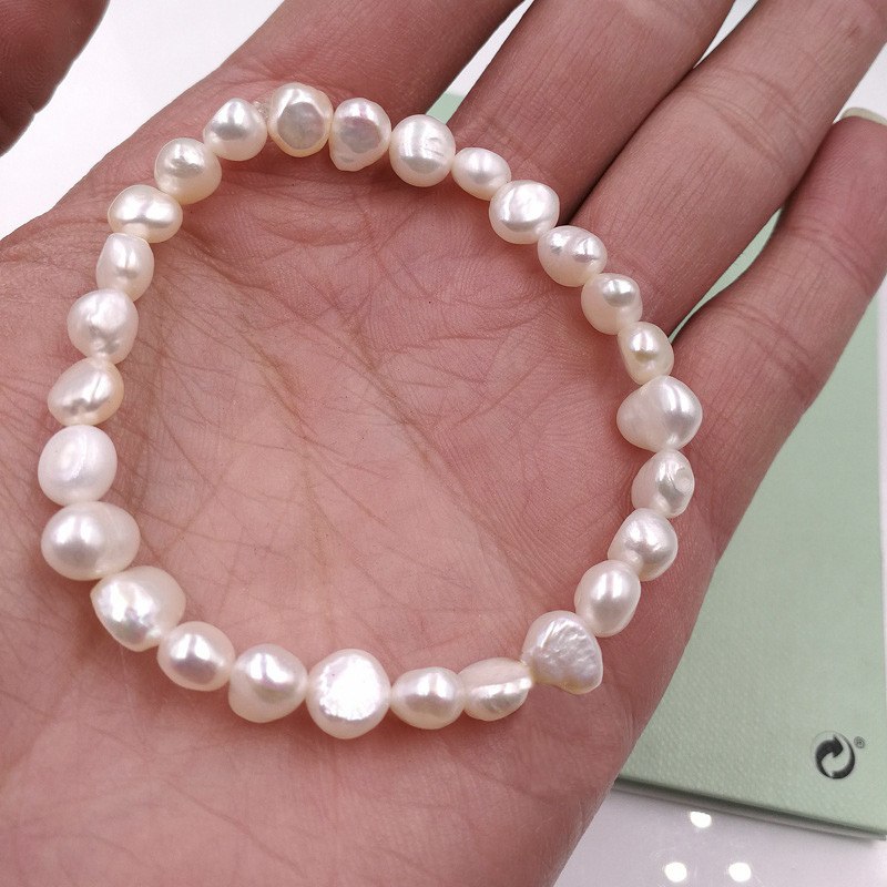 Hot Sale 100% Natural Pearl Charms Bracelet Elastic Rope White Pearl Bracelet 5 Color Real Pearl Gift For Girl Friend