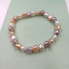 Hot Sale 100% Natural Pearl Charms Bracelet Elastic Rope White Pearl Bracelet 5 Color Real Pearl Gift For Girl Friend