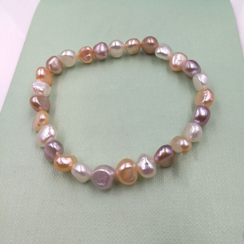 Hot Sale 100% Natural Pearl Charms Bracelet Elastic Rope White Pearl Bracelet 5 Color Real Pearl Gift For Girl Friend