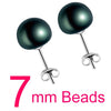 Hot Sale 3 Color 6-9mm 100% 925 Sterling Silver Natural Pearl Earrings Classic Fashion Pearl Earrings Jewelry For Women