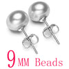 Hot Sale 3 Color 6-9mm 100% 925 Sterling Silver Natural Pearl Earrings Classic Fashion Pearl Earrings Jewelry For Women