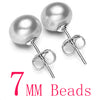 Hot Sale 3 Color 6-9mm 100% 925 Sterling Silver Natural Pearl Earrings Classic Fashion Pearl Earrings Jewelry For Women