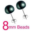Hot Sale 3 Color 6-9mm 100% 925 Sterling Silver Natural Pearl Earrings Classic Fashion Pearl Earrings Jewelry For Women