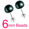 Hot Sale 3 Color 6-9mm 100% 925 Sterling Silver Natural Pearl Earrings Classic Fashion Pearl Earrings Jewelry For Women