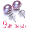 Hot Sale 3 Color 6-9mm 100% 925 Sterling Silver Natural Pearl Earrings Classic Fashion Pearl Earrings Jewelry For Women