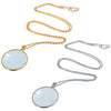 5x Magnifier Round Reading Magnifying Glass Monocle Lens Pendant Long Gold Silver Plated Chain Necklace Gift