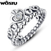 Hot Sale 925 Silver Crown Wedding Rings With Crystal European Authentic Compatible With Original Ring Jewelry ZBB7204