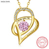 Hot Sale 925 Sterling Silver I Love You Heart Pendant Necklace with Zircon Fashion Romantic Valentine's D Gift Jewelry