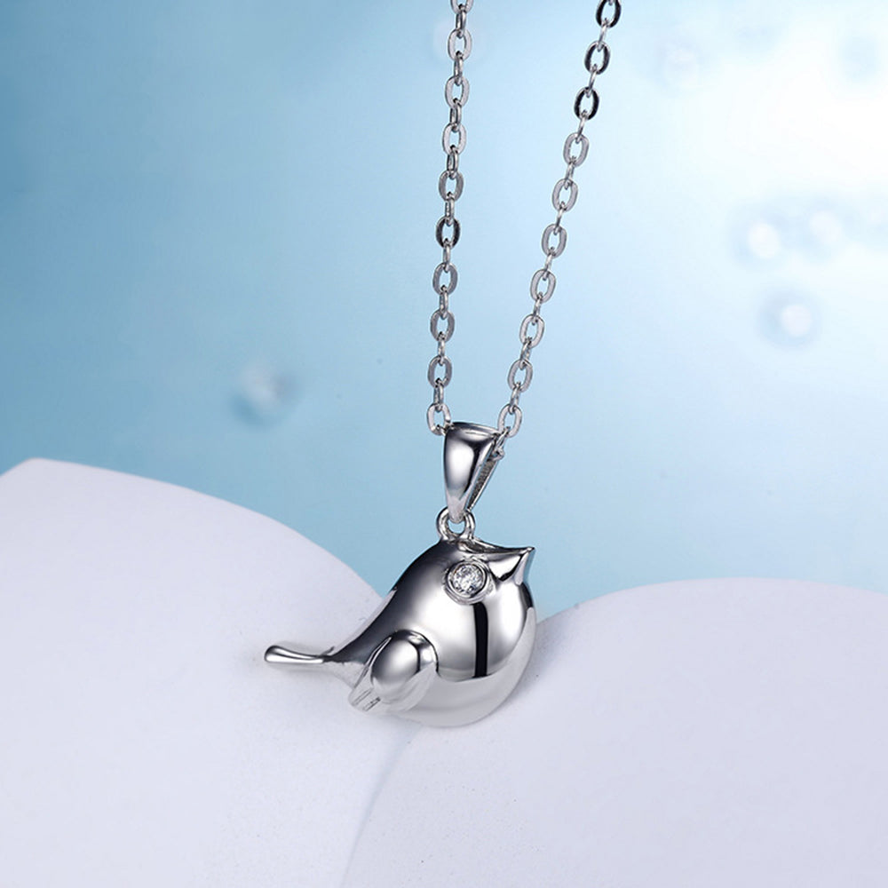 Hot Sale 925 Sterling Silver Necklaces Cute Animal Bird Crystal Pendants Necklaces for Women Party Wedding Necklaces Jewelry