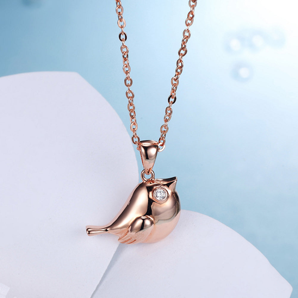 Hot Sale 925 Sterling Silver Necklaces Cute Animal Bird Crystal Pendants Necklaces for Women Party Wedding Necklaces Jewelry