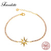 Hot Sale 925 Sterling Silver Star Pearl Bracelets Tassel Full-Cubic Zircon Women Jewelry Gift Pulseira ZK30