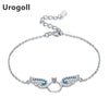 Hot Sale 925 Sterling Sliver CZ Angel Wings Jewelry Bracelet for Women Wedding & party Jewelry Gifts