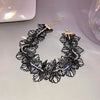 Black Lace Necklaces Women Girl Gift Trendy French Romantic Style Clavicle Chain Simple Flowers Beach Jewelry