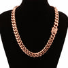Hot Sale Chic Miami Cuban Chains For Men Hop Jewelry Rose Gold Color Thick Stainless Steel Wide Big Chunky Necklace Gift