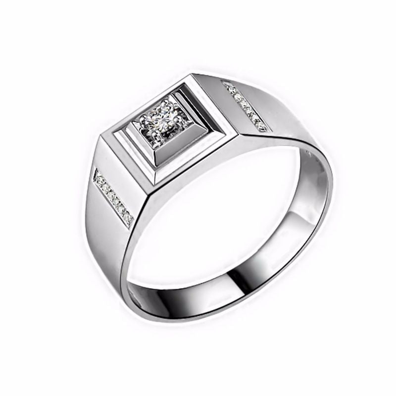 Hot Sale Classic 925 Sterling Silver Personality Rings For Men Clear CZ Tender Silver Finger Rings Fine Jewelry Gift