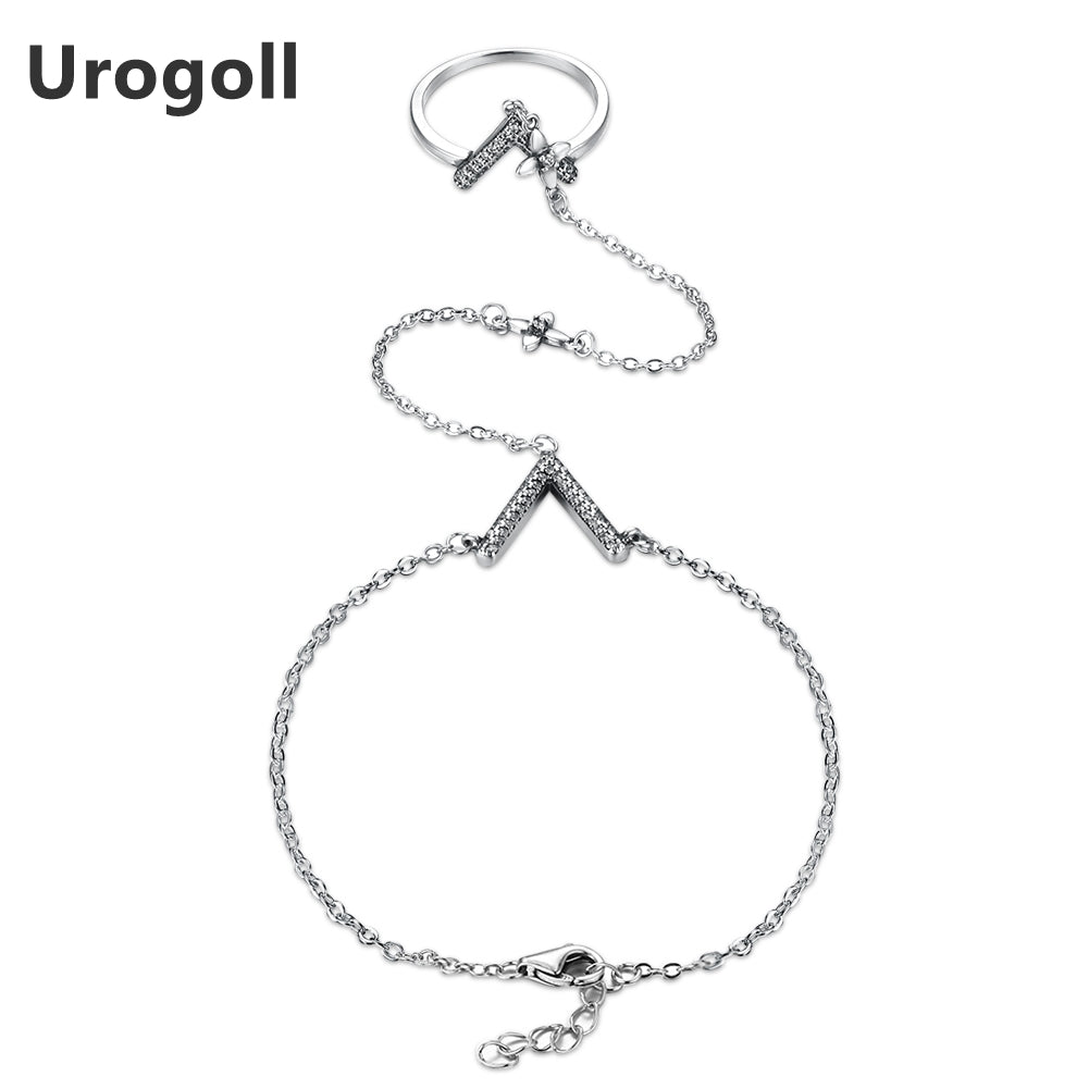 Hot Sale Classic Authentic 925 Sterling Silver Vintage Style V-shaped Bracelets For Fashion Women Wedding & Party Jewelry Gifts